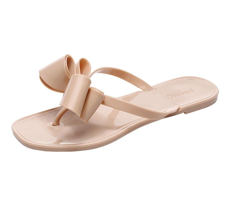 PRICES MAY VARY. Comfortable Flip Flops - These flat sandals are made of soft and durable material, and they won't hurt your feet or bruising the ankles, the material is fairly soft / bendable. It's high enough on the thong and do not rubs the tops of your toes Perfect for Summer Day - In a hot summer day, you need this beautiful and cool flip flops sandals. Just throw away your old sandals, dressing up with this jelly flip-flop show how sweet you are. The sole of the sandal is not thin and appr Fancy Flip Flops, Jelly Flip Flops, Bow Flip Flops, Comfortable Flip Flops, Girls Flip Flops, Jelly Flats, Pretty Sandals, Etsy Promotion, Bow Sandals