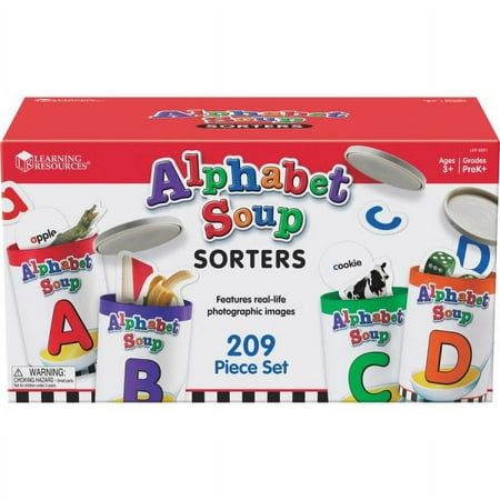 an alphabet soup set in a box