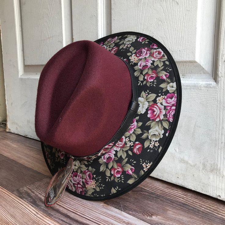 This Mexican Suede Hat has a beautiful floral canvas brim, perfect to add that special touch to any outfit. MADE IN MEXICO By: Mexican Artisans For: Women Size: Medium 23" Color: maroon | multi Details: Top Suede Canvas Brim Bottom brim canvas Inner elastic band Contact us for more details PLEASE READ BEFORE PURCHASE: The picture is an ACCURATE REPRESENTATION.Colors in the pictures may vary a little by effects of light. Each product is handmade from Mexico causing differentiation and minor imper Burgundy Wide Brim Hat For Summer, Burgundy Summer Hat With Curved Brim, Summer Burgundy Hat With Curved Brim, Burgundy Curved Brim Summer Hat, Summer Burgundy Curved Brim Hat, Adjustable Brimmed Hat With Floral Print, Vintage Multicolor Hats For Fall, Adjustable Burgundy Hat For Fall, Adjustable Burgundy Fall Hat