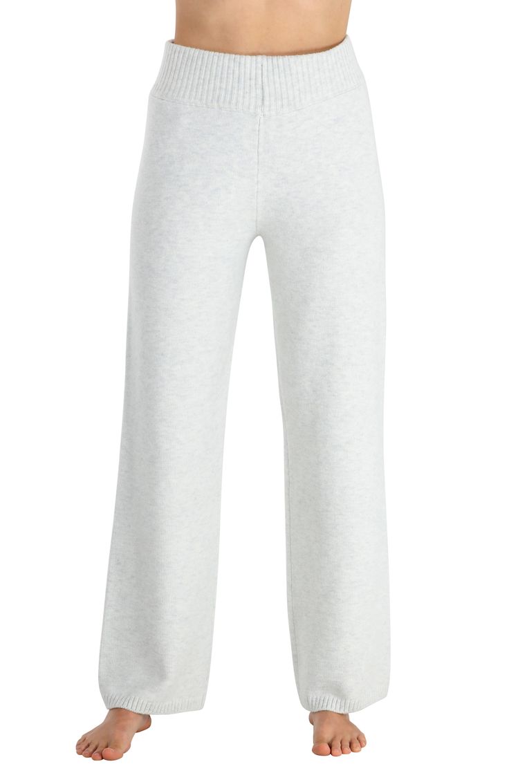 Ribbed trim brings cozy vibes to these supersoft sweater-knit pants that are perfect for throwing on at the last minute. 29 1/2" inseam; 9 1/2" leg opening; 12" front rise; 15" back rise Ribbed waist 56% rayon, 37% cotton, 7% polyester Machine wash, dry flat Imported Cozy Bottoms With Ribbed Cuffs For Relaxation, Cozy Spring Pants For Relaxation, Cozy Fit Bottoms For Relaxation, Cozy Pants With Ribbed Waistband For Relaxation, Cozy Spring Relaxation Pants, Comfort Stretch Bottoms For Winter Loungewear, Super Soft Cozy Sweatpants, Cozy Fit Long Pants Bottoms, Cozy Winter Pants For Relaxation