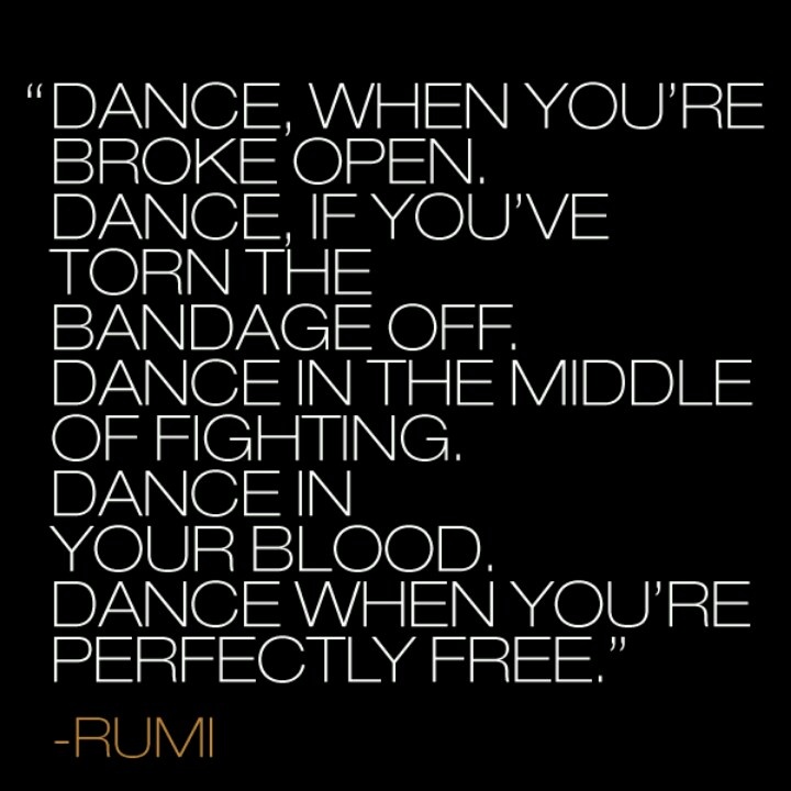 an image with the words dance when you're broke open, dance if you've