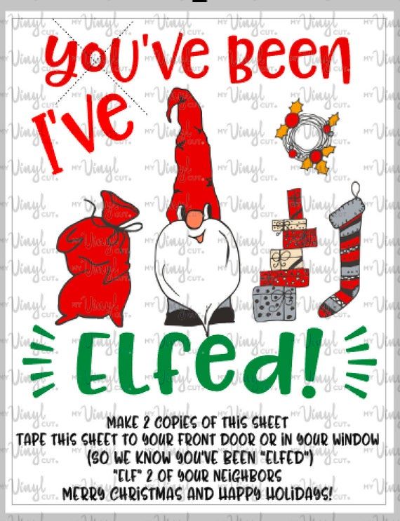 a christmas card with the words you've been elf on it and an image of santa