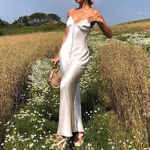 Santorini Dress – c'est la chic Summer Evening Dress, High Waist Maxi Dress, Solid Maxi Dress, Spaghetti Strap Maxi Dress, Split Maxi Dress, Women's Evening Dresses, Sling Dress, Split Dress, Satin Maxi