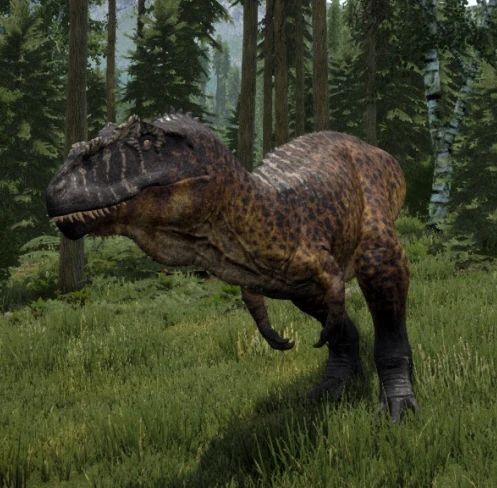 an image of a dinosaur in the woods