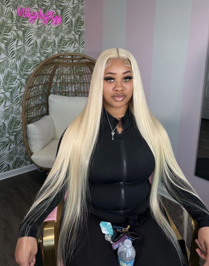 Blonde Buss Down Middle Part, Blonde Lace Front Hairstyles, Light Skin With Wig, Blonde Buss Down Wig, 613 Buss Down Middle Part, Light Blonde Wig Black Women, 613 Middle Part Buss Down, Blonde Bust Down Middle Part, Blonde Hair Middle Part