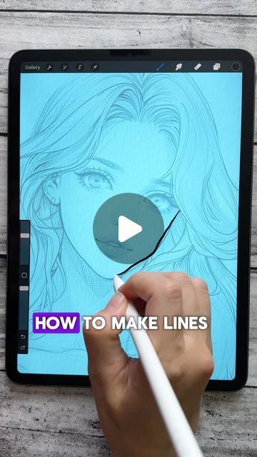 someone is drawing on an ipad with the text how to make lines