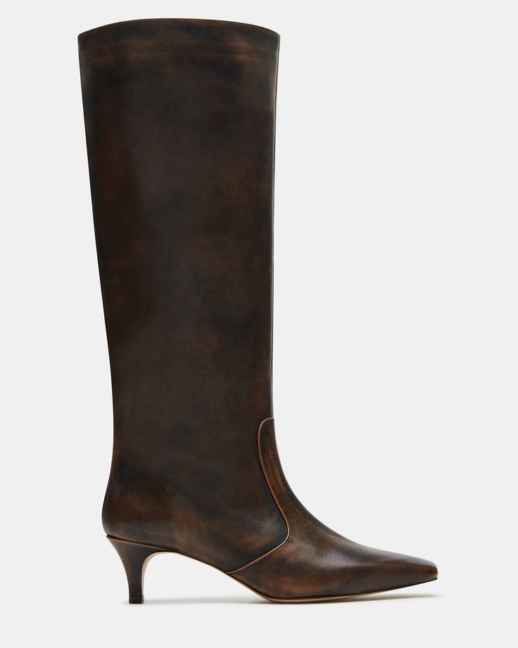 Upgrade your boot game with the LANDER boots. These boots have a square toe, knee-high length, and a trendy kitten heel and elevate any outfit while providing comfort and support. Perfect for everyday wear or dressing up for a night out. 2 inch heel height 14.75 inch shaft circumference 15.25 inch shaft height Leather upper material Textile and synthetic lining Synthetic sock Synthetic sole Imported Heeled Boots And Dress Outfit, Chocolate Brown Knee High Boots, Trendy Boots For Women, Best Fall Boots, Nordstrom Boots, Kitten Heel Slingbacks, Kitten Heel Boots, Work Fits, Buy List