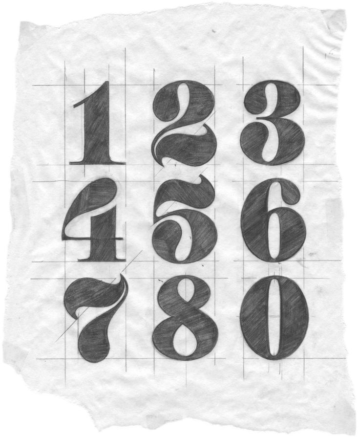 the numbers are drawn in pencil on paper