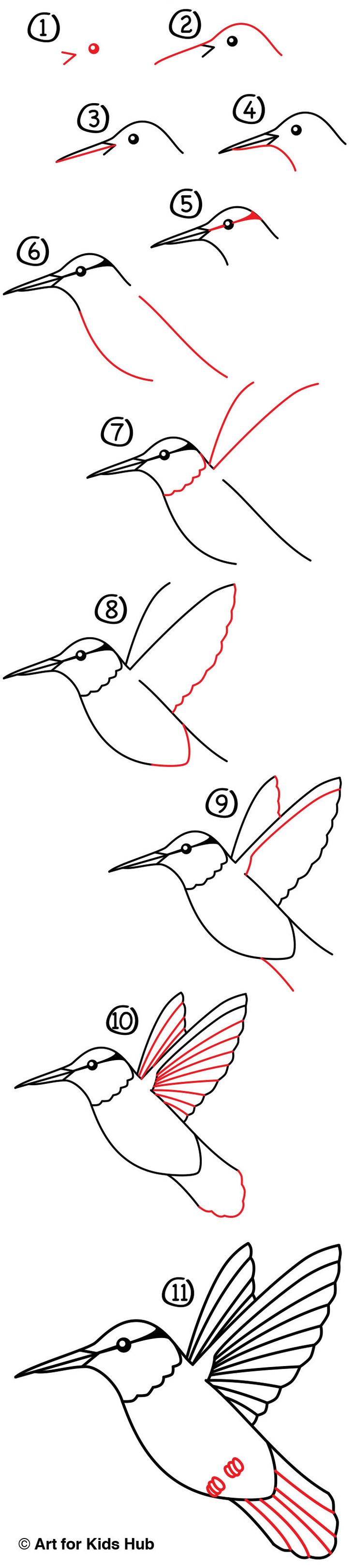 an image of birds flying in the air with different colors and shapes on it's wings