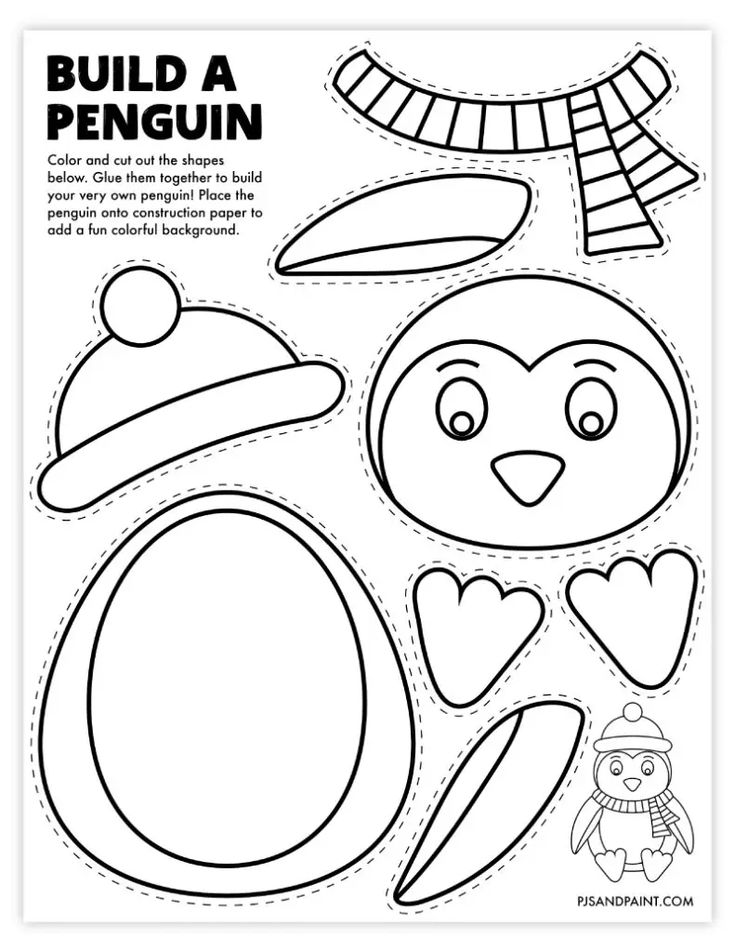 the printable penguin paper doll is ready to cut out