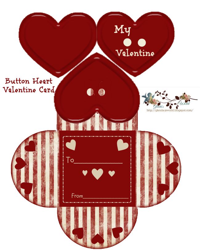 valentine's day card with two hearts cut out