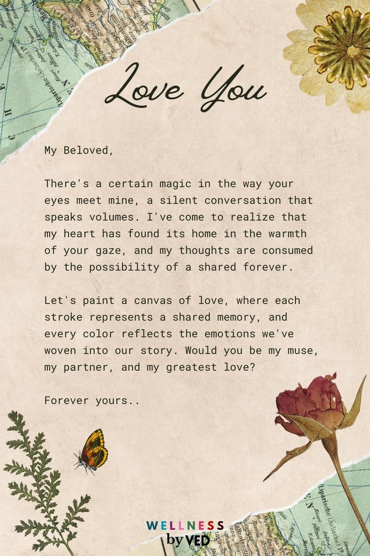 a letter written to someone who is in love with the flowers and butterflies on it