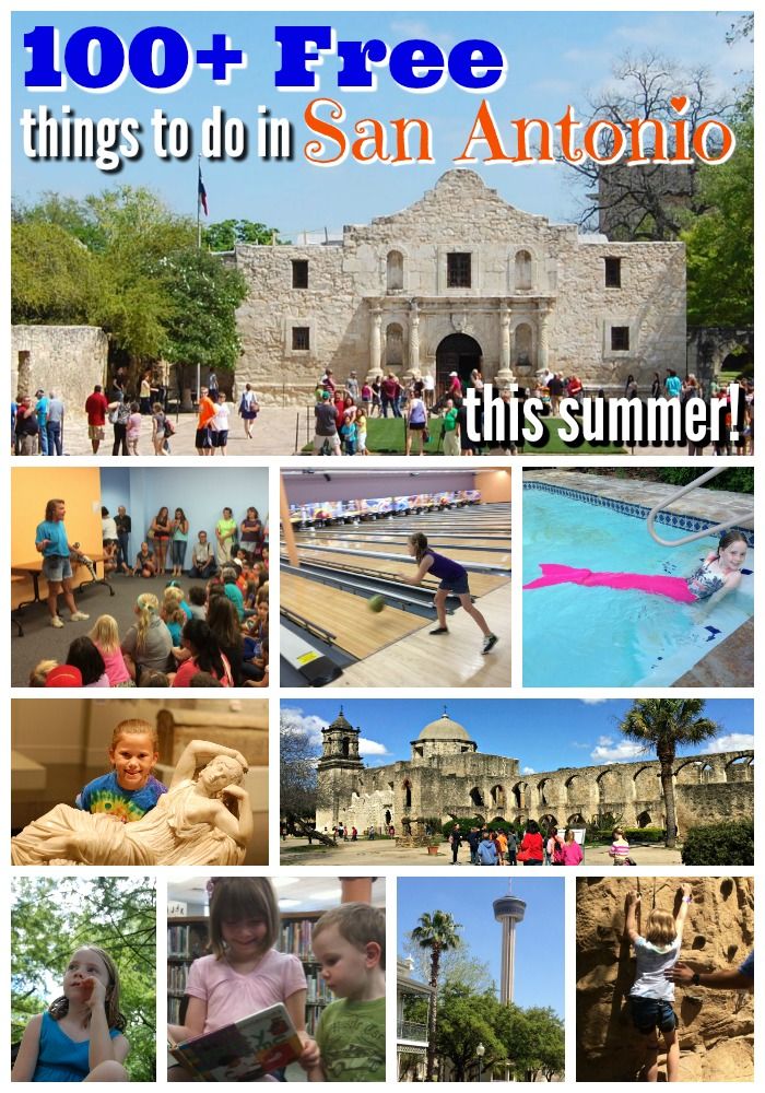 a collage of photos with the words 100 + free things to do in san antonio this summer