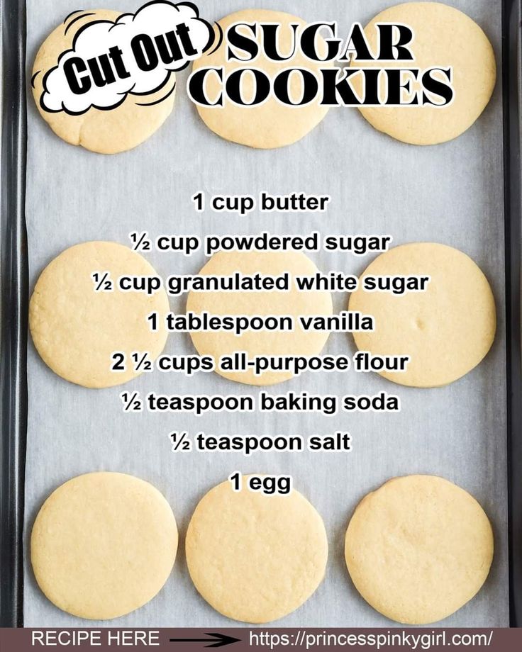 cut out sugar cookies on a baking sheet with instructions for how to bake them