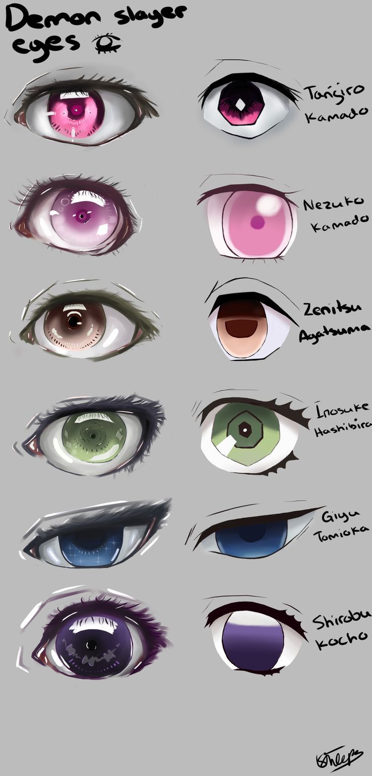 an image of different colored eyes