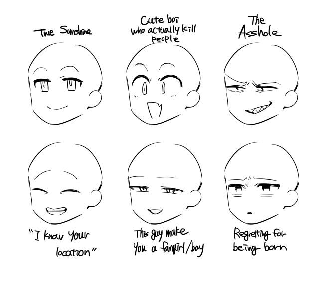 how to draw cartoon faces with different expressions for each character in the animated movie, avatar