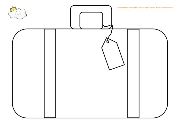 a drawing of a suitcase with a tag on the handle and tags attached to it