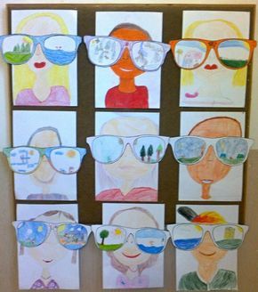 art project for kids with sunglasses on the wall