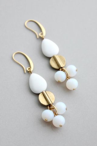 GNDE66 – David Aubrey Jewelry Elegant Adjustable Beaded Glass Earrings, Pierced Czech Glass Drop Earrings, Pierced Brass Beaded Drop Earrings, Elegant Adjustable Brass Beaded Earrings, Gold Beaded Dangle Earrings With French Hook, Elegant Nickel-free Glass Earrings, Elegant Nickel Free Glass Earrings, Nickel-free Czech Glass Drop Earrings, Elegant Nickel-free Czech Glass Teardrop Earrings