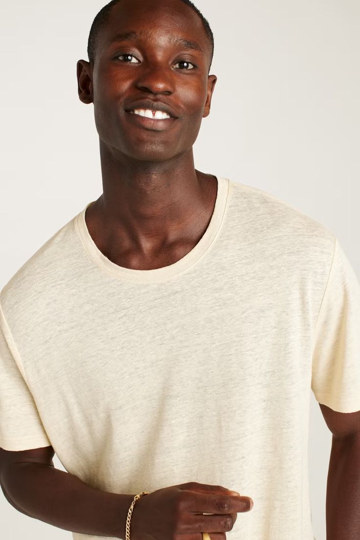 Linen Crew Neck Tee | Bonobos Summer Crew Neck Jersey T-shirt, Relaxed Crew Neck Top For Casual Gatherings, Relaxed Crew Neck Tops For Layering, Summer Crew Neck Top For Layering, Summer Jersey Crew Neck T-shirt, Classic Relaxed Fit Crew Neck Top, Summer Jersey Crew Neck Top, Casual Relaxed Fit Top With Ribbed Neckline, Summer Layering Crew Neck T-shirt