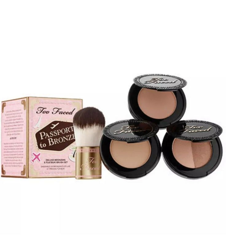 Too Faced Passport To Bronze Set- 3 Bronzers w/ Milk Chocolate & Flatbuki Brush . Condition is New. Shipped with USPS First Class Package. Mua Kit, Sephora Gift Sets, Makeup Starter Kit, Mini Brush, Makeup Gift Sets, Cake Face, Makeup Must Haves, Trendy Makeup, Product List