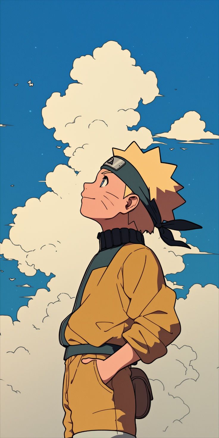 a person with a backpack standing in front of the sky and clouds, looking up at something