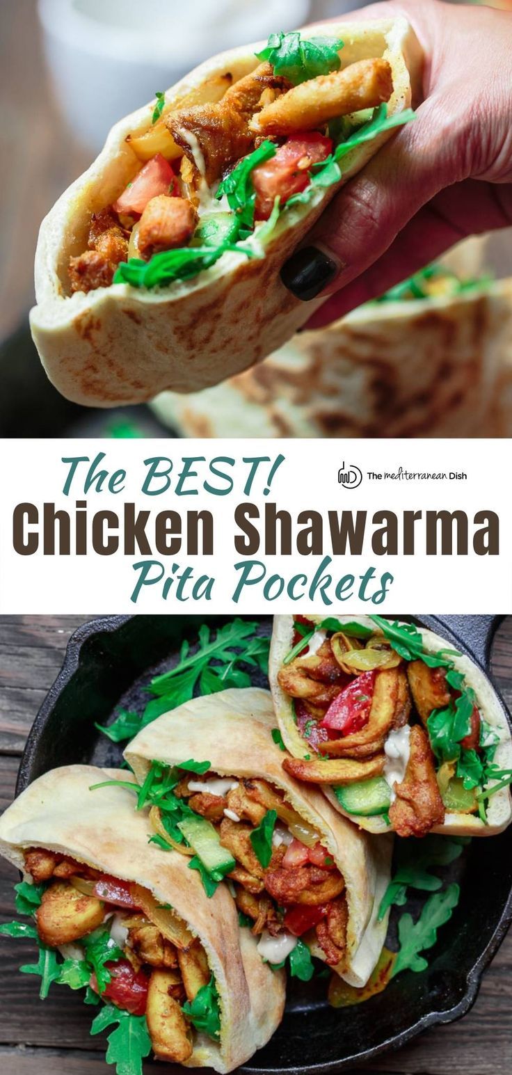 the best chicken shawarma pita pockets are made with fresh ingredients and ready to be eaten