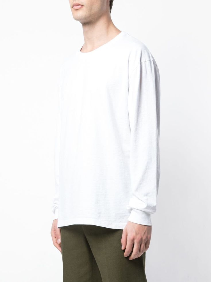 John Elliott long sleeve T-shirt $101 - Buy SS19 Online - Fast Global Delivery, Price White T-shirt With Ribbed Cuffs For Spring, Classic Long Sleeve Relaxed Fit T-shirt, Long Sleeve Cotton Tops With Ribbed Collar, Cotton Long Sleeve Tops With Ribbed Collar, Casual Long Sleeve T-shirt With Ribbed Collar, White Long Sleeve Top With Ribbed Collar, Basic Long Sleeve Tops With Ribbed Collar, Cotton Long Sleeve T-shirt With Ribbed Collar, Relaxed Fit T-shirt With Ribbed Cuffs For Spring