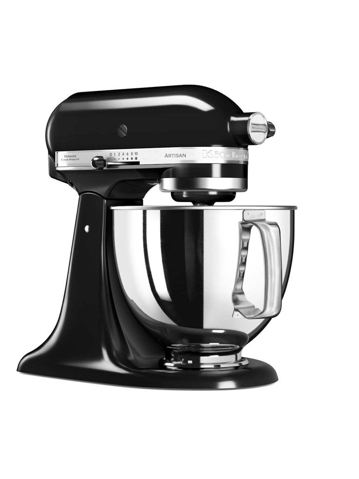 an image of a black mixer on a white background