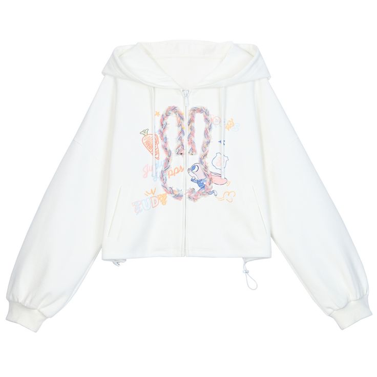 Introducing the Zootopia Judy White Unisex Zip Hoodie. This versatile hoodie features a pristine white base adorned with colorful braided rope accents. The high-quality zip closure ensures easy wear, while the unisex design makes it an ideal choice for everyone. Garment Size SizeSMLXLFull Length4647.54950.5Shoulders69717375Bust122126130134Hem Circumference118122126130Cuff20212223Sleeve Length44454647 Zootopia Judy, Steampunk Fashion Male, Gothic Skirts, Brown Cardigan, Braided Rope, Skirt Socks, Zootopia, Fleece Coat, Asymmetrical Design