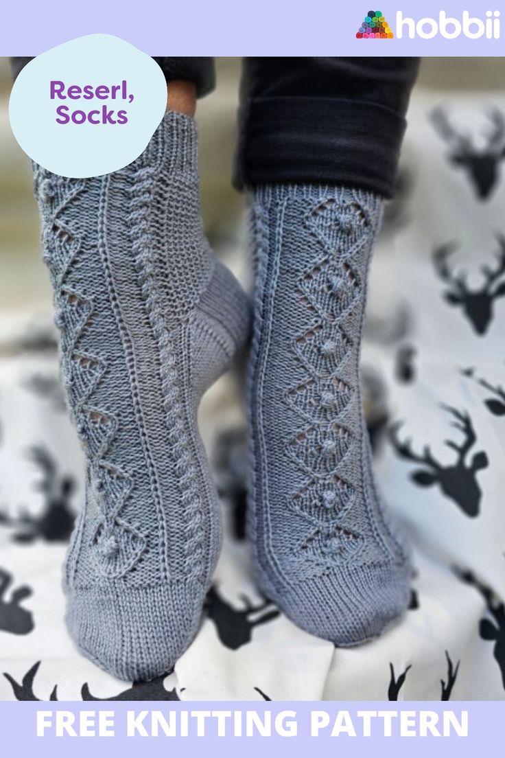 Get started on this DIY project on Reserl - Socks Knitting Pattern. SIZE EU 36-37, 38-39, 40-41 US Women’s 5.5-6.5, 7.5-8, 9-10 PATTERN INFORMATION Get ready for Oktoberfest with these festive knitting patterns. These designs are perfect for creating the traditional German 'Trachten' with a modern twist. The Reserl socks consist of a wonderful mix of patterns from the Alpine countries. Here, a special checkered pattern with an integrated bubble stitch and openwork pattern meets classic raised st Sock Designs, Sock Game, Sock Knitting Patterns, Knitted Socks, Moss Stitch, Sock Patterns, Patterned Socks, Free Knitting Pattern, Sock Yarn