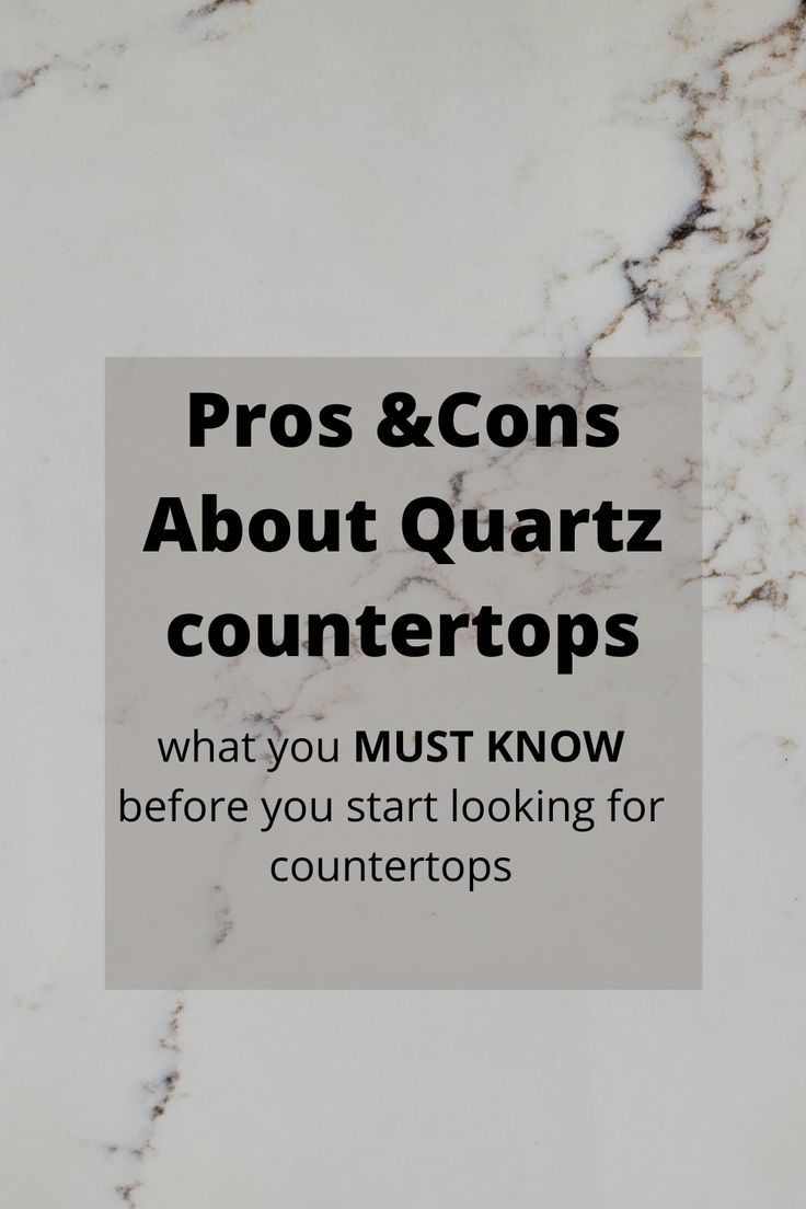 the words pros and cons about quartz countertops are displayed on a white background