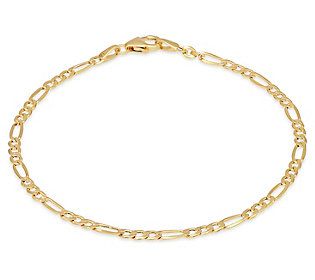 Enhance your everyday ensembles with this classic chain bracelet. From Adi Paz® Jewelry. 14k Gold Figaro Chain Link Bracelet, Classic Figaro Chain Bracelet With Oval Links, 14k Gold Figaro Chain Link Bracelets, Classic Gold Plated Chain Bracelet With Lobster Clasp, 14k Gold Figaro Link Bracelets, Elegant Gold Bracelet With Figaro Chain, Classic Gold Bracelet With Figaro Chain And Oval Links, Classic Gold-plated Chain Bracelet With Lobster Clasp, Classic Gold Bracelet With Figaro Chain