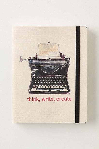 an old fashioned typewriter with the words think, write, create written on it