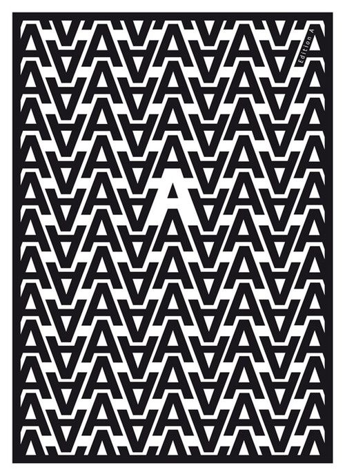 an abstract black and white pattern with the letter a in it's upper half