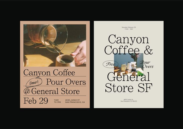 two books about coffee and general store stuff are on the same page, one is for canyon coffee and the other is for general store stuff