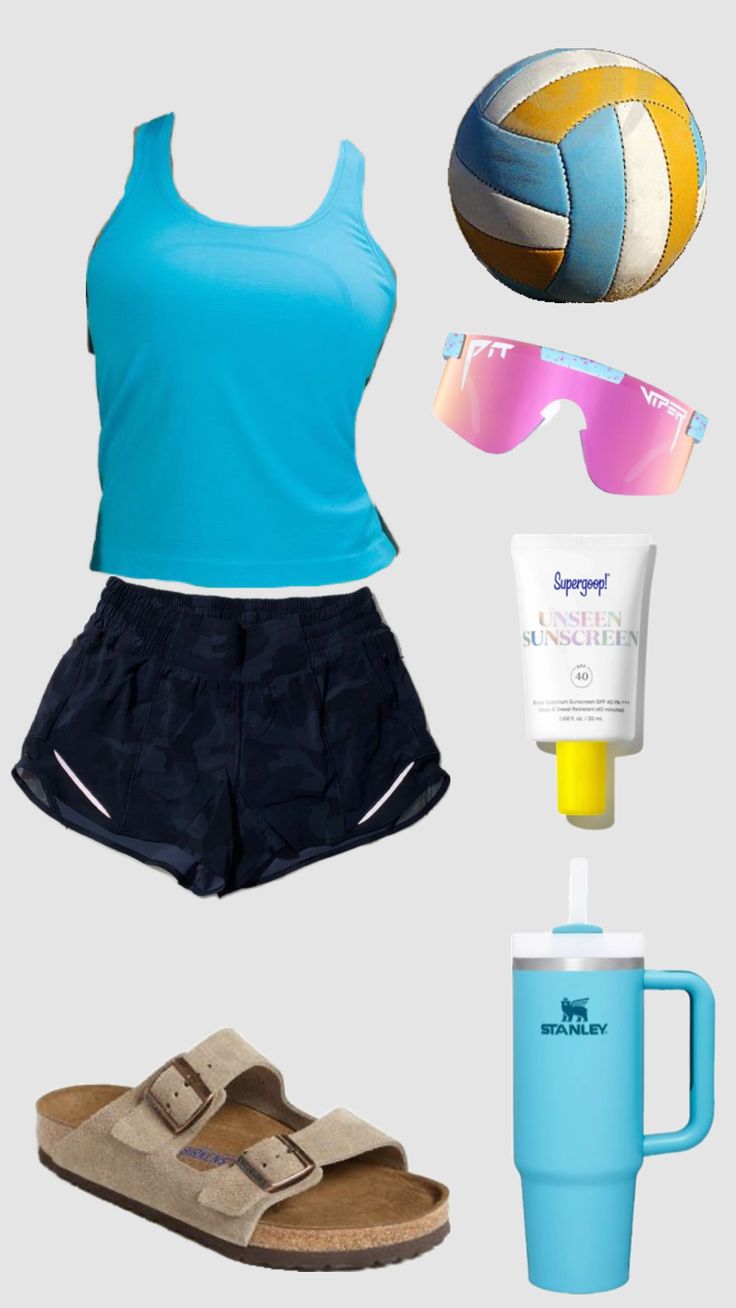 Beach Volleyball Aesthetic Outfits, Beach Volleyball Outfits Summer, Sand Volleyball Outfit, Swimming Pool Outfit, Beach Volleyball Workout, Beach Volleyball Outfit, Volleyball Beach, Volleyball Stuff, Volleyball Uniforms