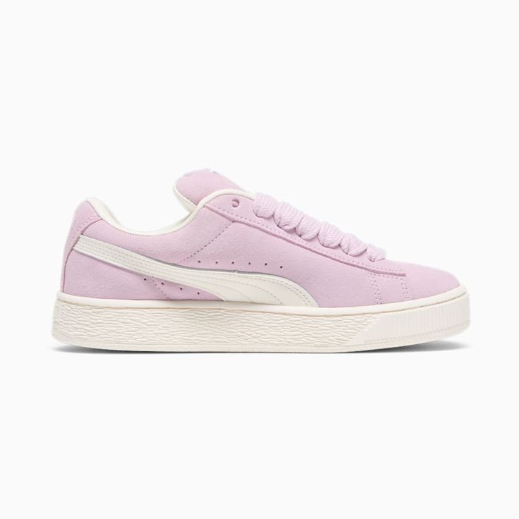 Suede XL Women's Sneakers, Grape Mist-Warm White, extralarge Classic Pink Sneakers For Streetwear, Fenty X Puma, White Puma, Puma Logo, Sneakers Puma, Swag Shoes, Leather Products, Leather Working, Women's Sneakers