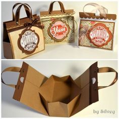 four different pictures of small bags with tags on the top and bottom one is open to show what's inside