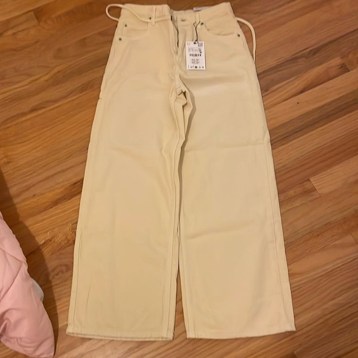 New With Tag Zara Girl, Kids Bottoms, Size 13, Wide Leg, Zara, Yellow, Color