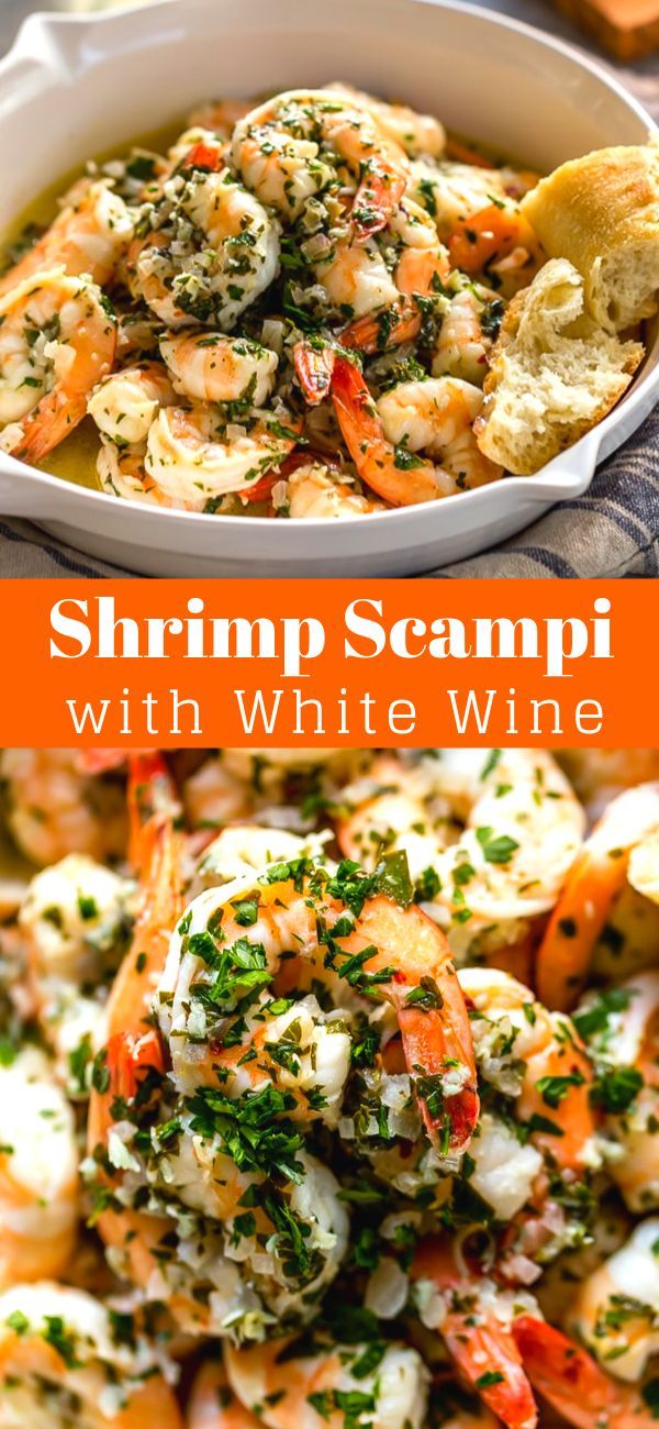 shrimp scampi with white wine and parsley