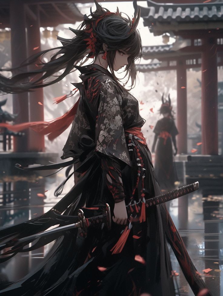 Anime Assassin, Female Samurai Art, Samurai Woman, Female Swordsman, Fantasy Samurai, Samurai Girl, Women Celebrating, Elder Sister, Female Samurai