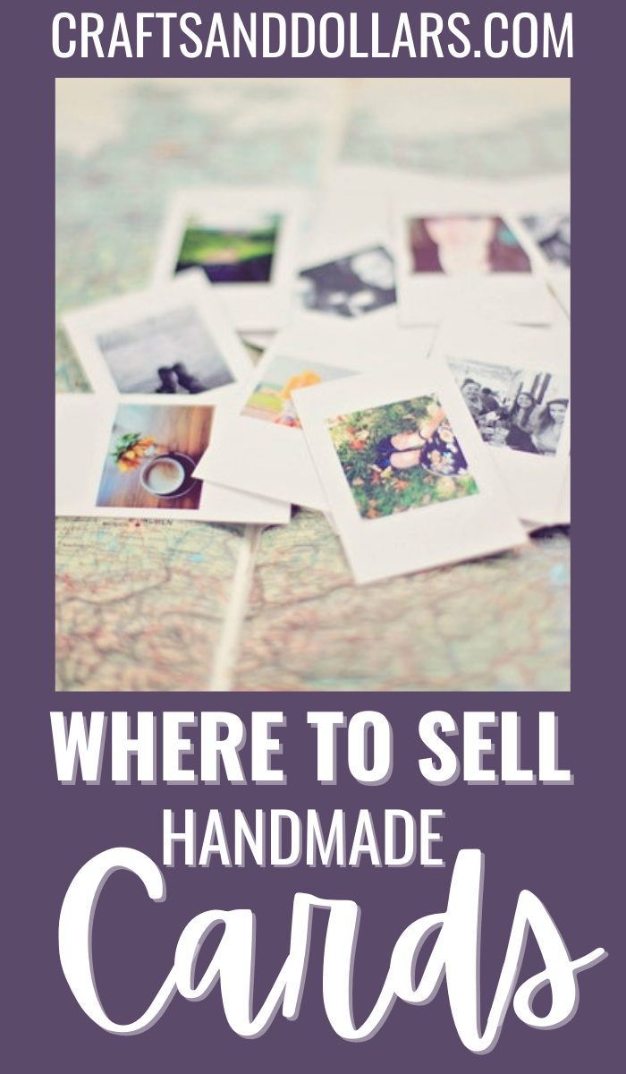 the words where to sell handmade cards are in front of an image of pictures