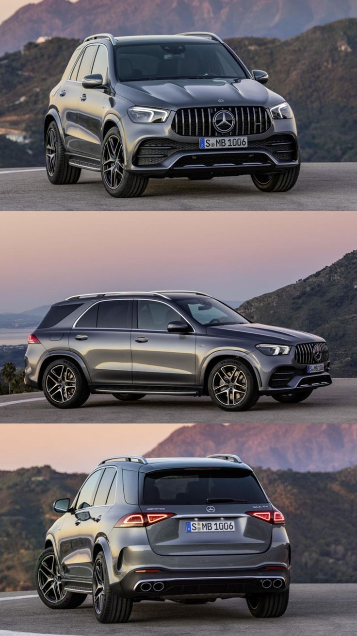 three different views of the mercedes suv