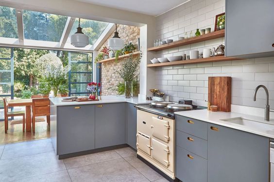 a kitchen filled with lots of counter top space