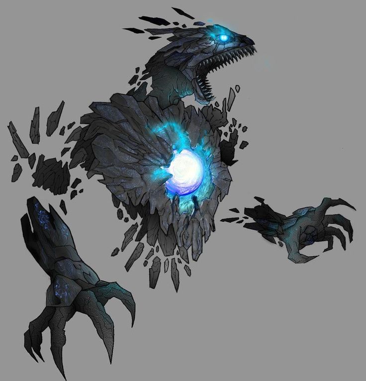 some type of creature with glowing eyes and claws