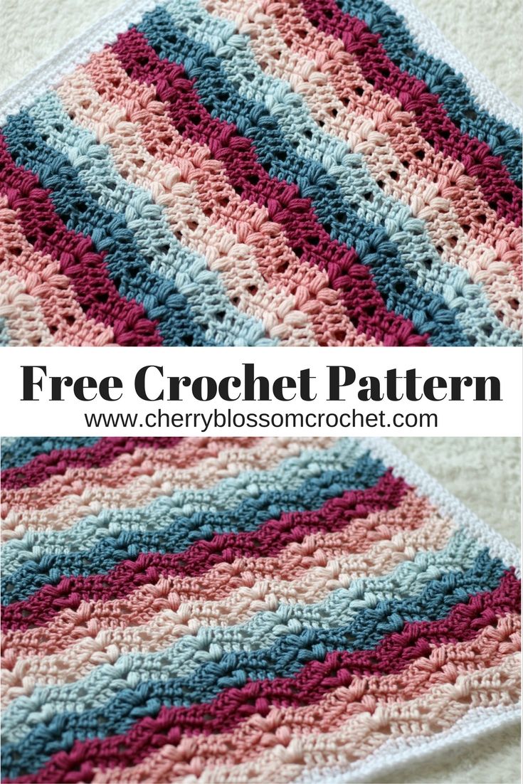 a crocheted blanket with the words free crochet pattern on it and an image