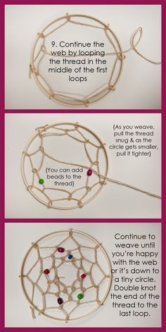 instructions for how to make a dream catcher