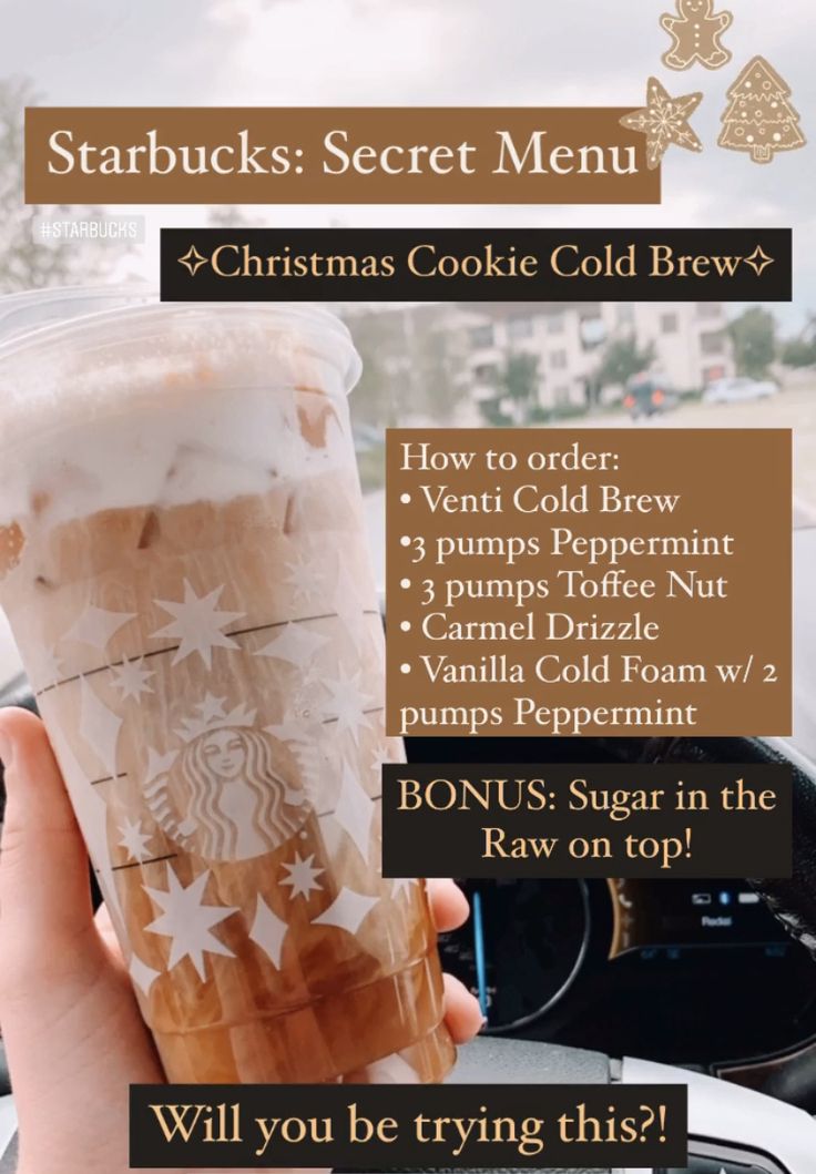 starbucks christmas cookie cold brew recipe with instructions on how to make it in the microwave