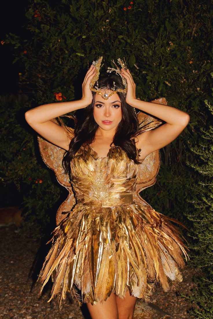 Golden Fairy Costume, Gold Fairy Costume, Golden Fairy, Celebrity Halloween, Costumes Ideas, Fairy Costume, Gold Hair, Halloween Costumes Women, Costumes For Women